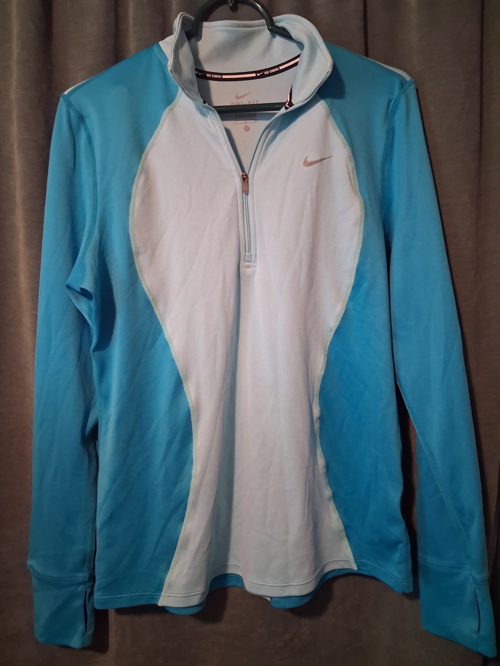 Nike Light Blue & Aqua Dri-FIT Half-Zip Pullover